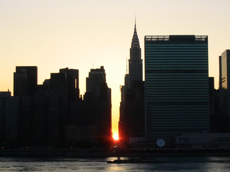 Manhattanhenge, Looking Down 42nd Street From Hunters Point, Queens, May 28, 2004