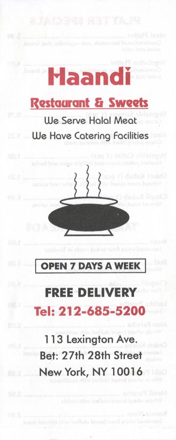 Haandi, 113 Lexington Avenue, Murray Hill