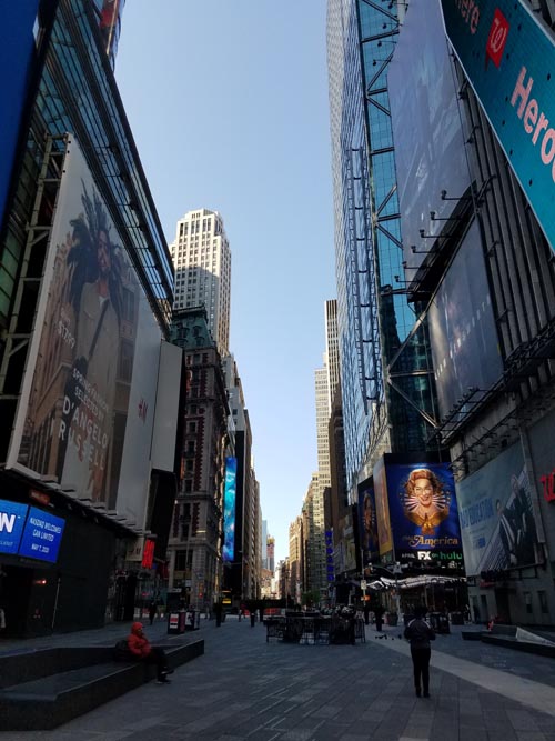 Broadway Looking South From Times Square, Midtown Manhattan, May 7, 2020, 9:02 a.m.
