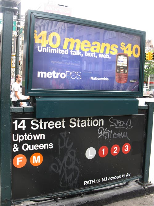 14 Street F-M-L-1-2-3 Subway Station, Midtown Manhattan, June 16, 2010