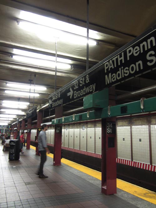 N-R-Q Platform, 34th Street-Herald Square Subway Station, Midtown Manhattan, September 9, 2012