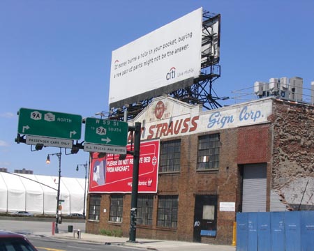 Strauss Sign Corp., West 57th Street at the West Side Highway, Midtown Manhattan