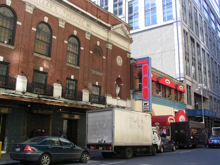 Henry Miller's Theater, 124 West 43rd Street and Dallas BBQ, 132 West 43rd Street, Midtown Manhattan, February 25, 2004