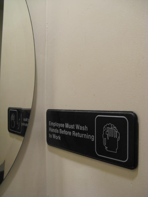 Employees Must Wash Hands, Omai, 158 Ninth Avenue, Chelsea, Manhattan, July 6, 2009