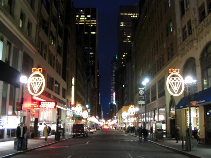 Looking West Down 47th Street From Fifth Avenue, Diamond District, Midtown Manhattan, December 15, 2007