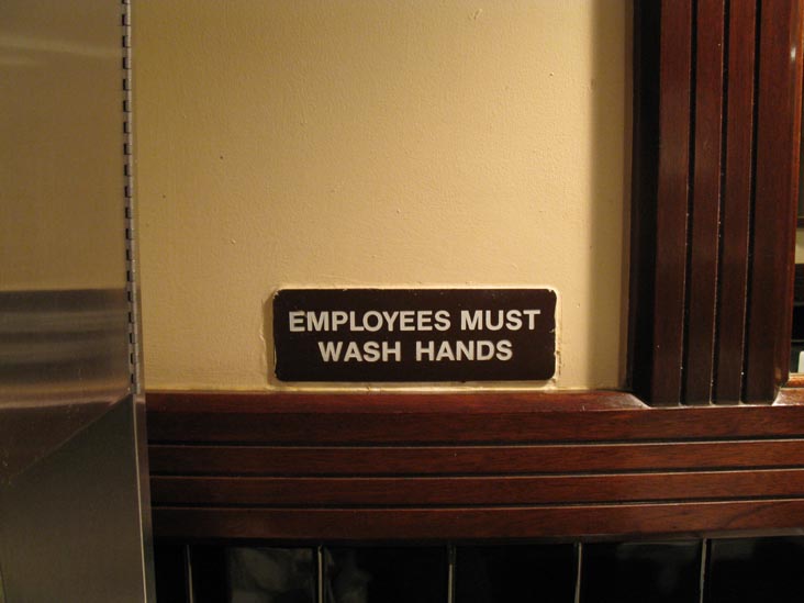 Employees Must Wash Hands, Docks Oyster Bar & Seafood Grill, 633 Third Avenue, Midtown Manhattan, April 16, 2010