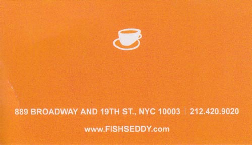 Business Card, Fishs Eddy, 889 Broadway, Manhattan