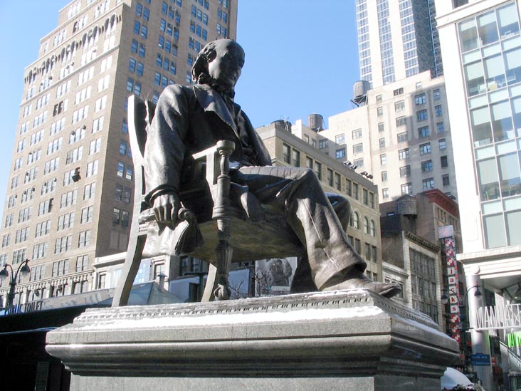 Horace Greeley Statue, Greeley Square, Midtown Manhattan, January 1, 2007