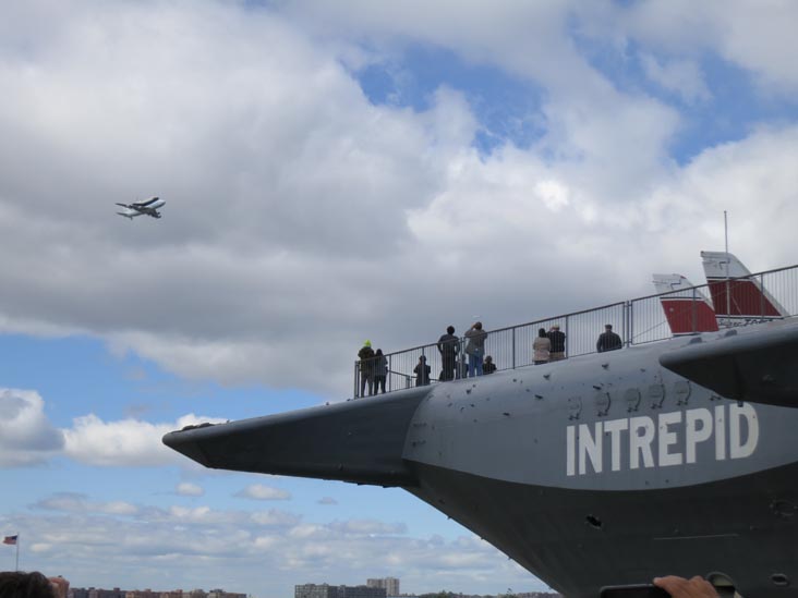 Shuttle Flyover, Intrepid Sea, Air & Space Museum, Pier 86, West 46th Street and 12th Avenue, Midtown Manhattan, April 27, 2012