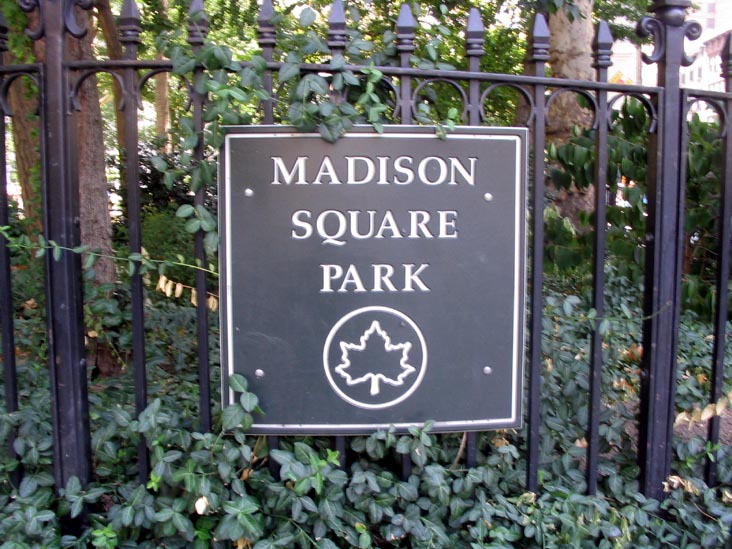 Madison Square Park Sign, Madison Square Park, Midtown Manhattan