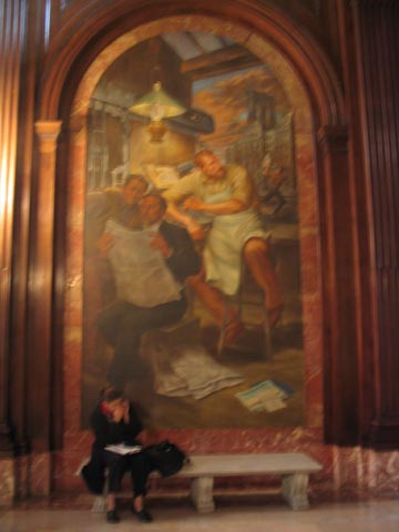 Painting, McGraw Rotunda, New York Public Library, Fifth Avenue at 42nd Street, Midtown Manhattan, April 16, 2004