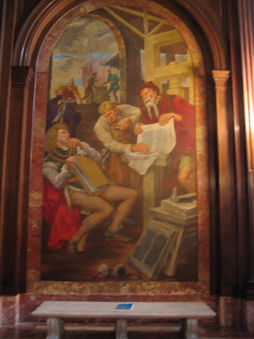 Painting, McGraw Rotunda, New York Public Library, Fifth Avenue at 42nd Street, Midtown Manhattan, April 16, 2004