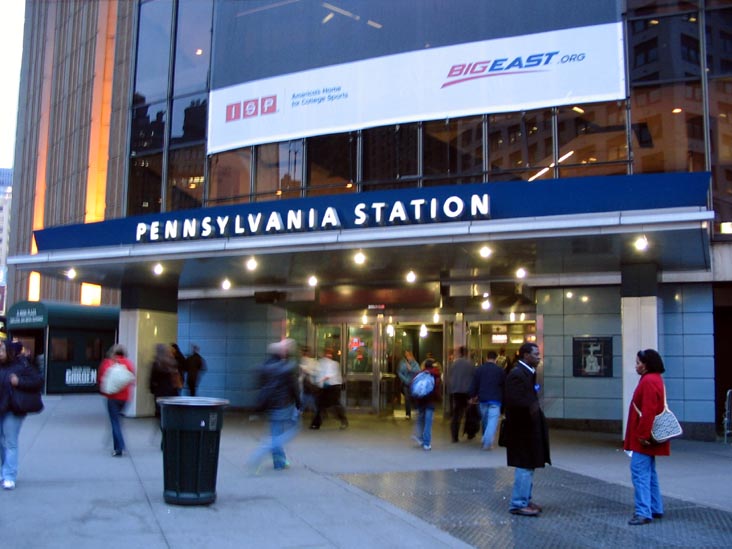 New York Pennsylvania Station, 33rd Street and Eighth Avenue Entrance, Midtown Manhattan, April 9, 2008