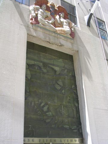 636 Fifth Avenue Entrance Atillio Piccirilli Sculptural Elements, Rockefeller Center, Midtown Manhattan