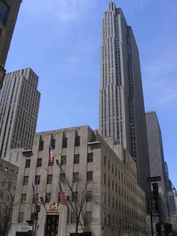 GE Building from Fifth Avenue and 50th Street, Rockefeller Center, Midtown Manhattan