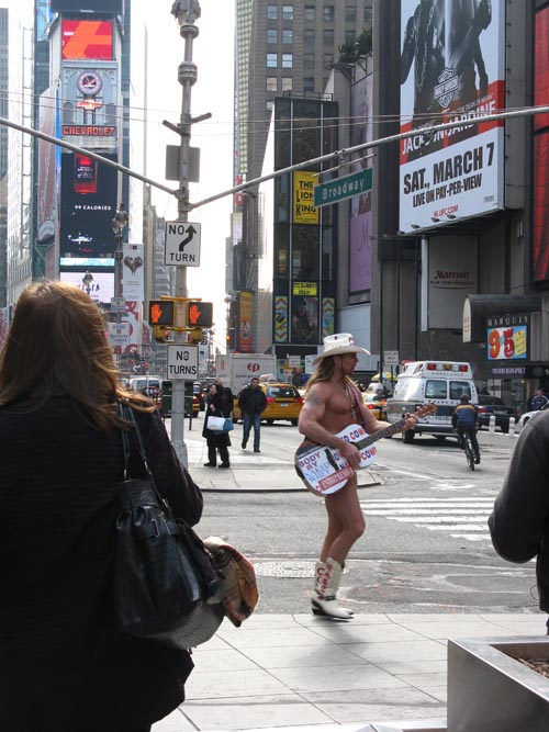 Naked Cowboy, Duffy Square, Times Square, Midtown Manhattan, February 26, 2009
