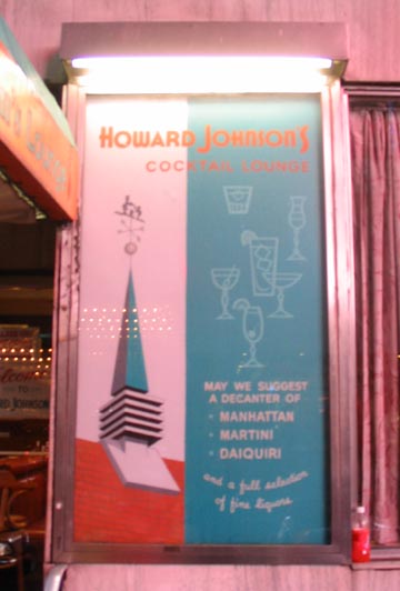 Sign Outside Cocktail Lounge on 46th Street, Howard Johnson's, 1551 Broadway, Times Square, Midtown Manhattan