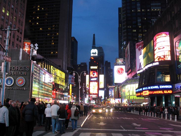 43rd Street and Broadway, Looking North, Times Square, Midtown Manhattan, December 15, 2007