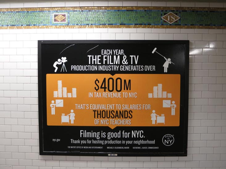 The Mayor's Office of Media and Entertainment Advertisment, Times Square Subway Station, Times Square, Midtown Manhattan, June 14, 2013