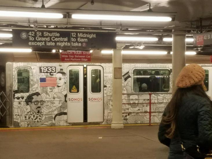 42nd Street Shuttle, Times Square Subway Station, Times Square, Midtown Manhattan, December 13, 2016