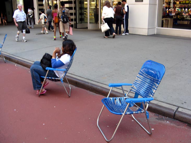 Lawn Chairs, Broadway at 43rd Street, Times Square Pedestrian Mall, Times Square, Midtown Manhattan, July 6, 2009
