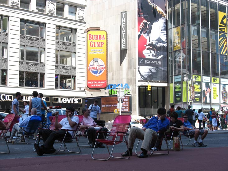 Broadway at 44th Street, Times Square Pedestrian Mall, Times Square, Midtown Manhattan, July 6, 2009