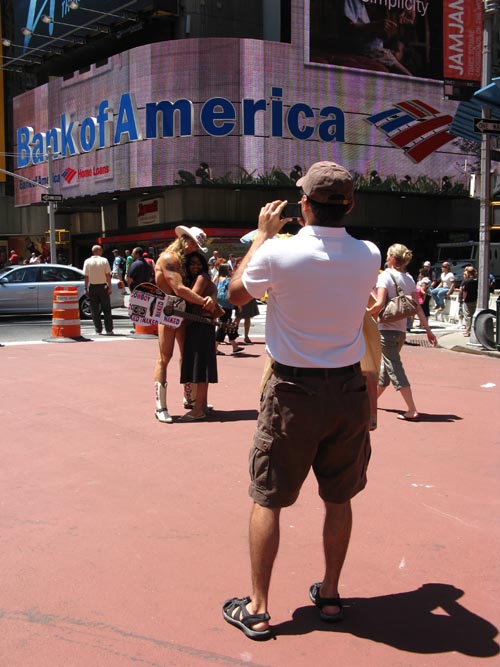 Naked Cowboy, Broadway at 46th Street, Times Square Pedestrian Mall, Times Square, Midtown Manhattan, July 6, 2009