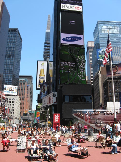Broadway at 47th Street, Times Square Pedestrian Mall, Times Square, Midtown Manhattan, July 6, 2009