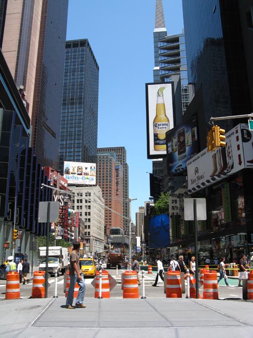 Looking North Up Broadway From 47th Street, Times Square Pedestrian Mall, Times Square, Midtown Manhattan, July 6, 2009