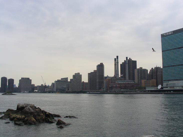 Southern Tip of Roosevelt Island, United Nations in Distance, June 16, 2004