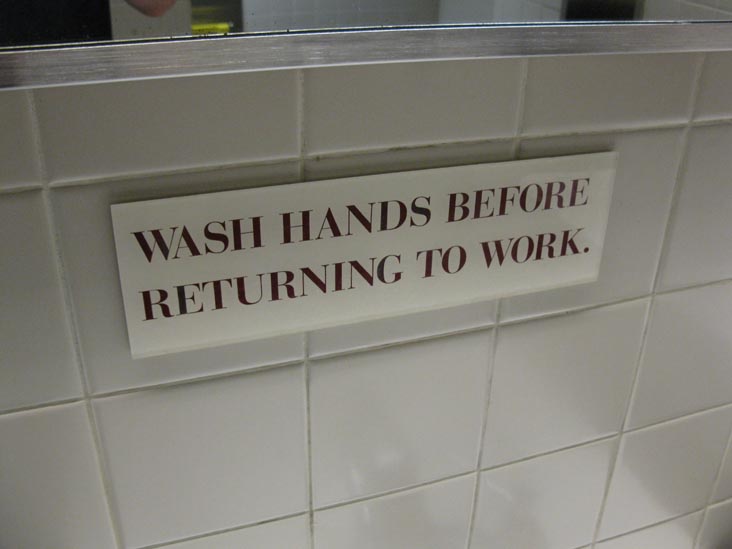 Employees Must Wash Hands, The Jewish Museum, 1109 Fifth Avenue, Upper East Side, Manhattan, June 7, 2011