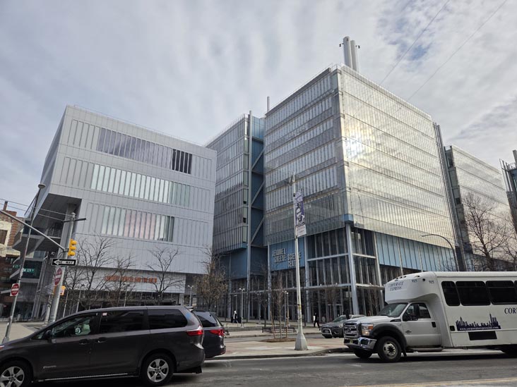 Jerome L. Greene Science Center and Lenfest Center for the Arts, West 129th Street at 125th Street, Manhattanville, Manhattan, January 23, 2026
