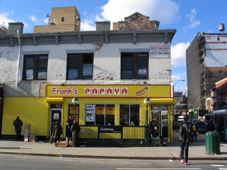 Frank's Papaya, 125th Street and Lexington Avenue, SW Corner, East Harlem, Manhattan