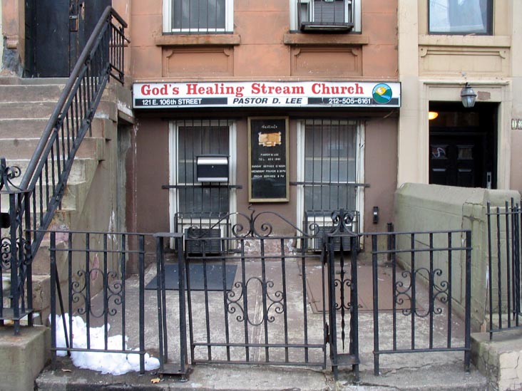 God's Healing Stream Church, 121 East Fulton Street, East Harlem, Manhattan