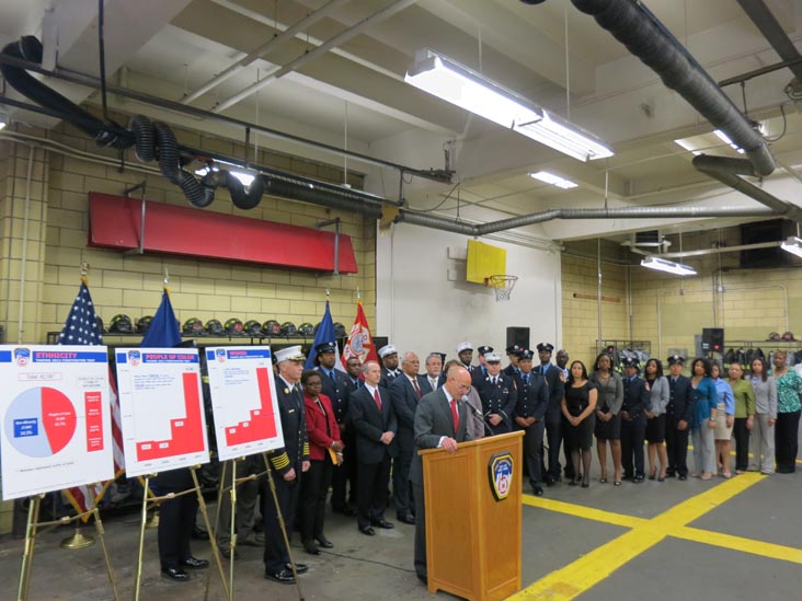 Press Conference, Engine 37/Ladder 40, 415 West 125th Street, Harlem, Manhattan, May 8, 2012