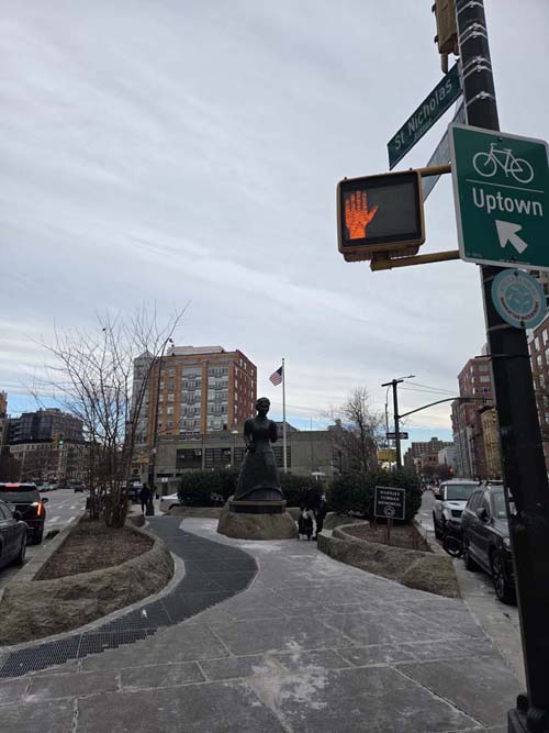 Harriet Tubman Square, St. Nicholas Avenue at Frederick Douglass Boulevard, Harlem, Manhattan, January 23, 2026