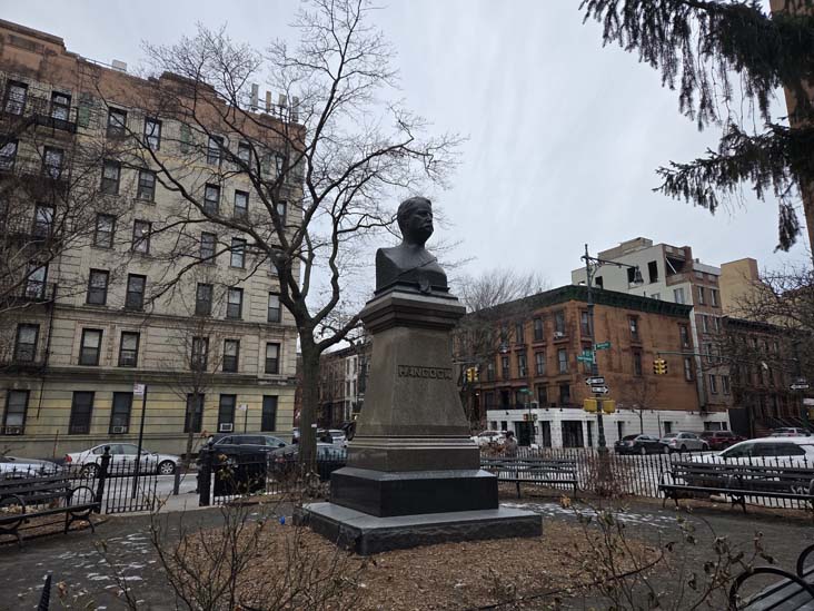 General Winfield Scott Hancock Bust, Hancock Park, St. Nicholas Avenue at West 123rd Street, Harlem, Manhattan, January 23, 2026