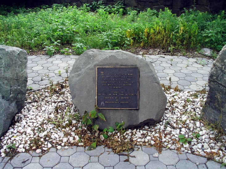 Louie Stern Memorial Boulder, Port Authority Memorial Park, Cabrini Boulevard and 177th Street, Washington Heights, Manhattan