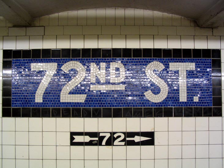 Subway Mosaic, B/C Line, 72nd Street, Upper West Side, Manhattan