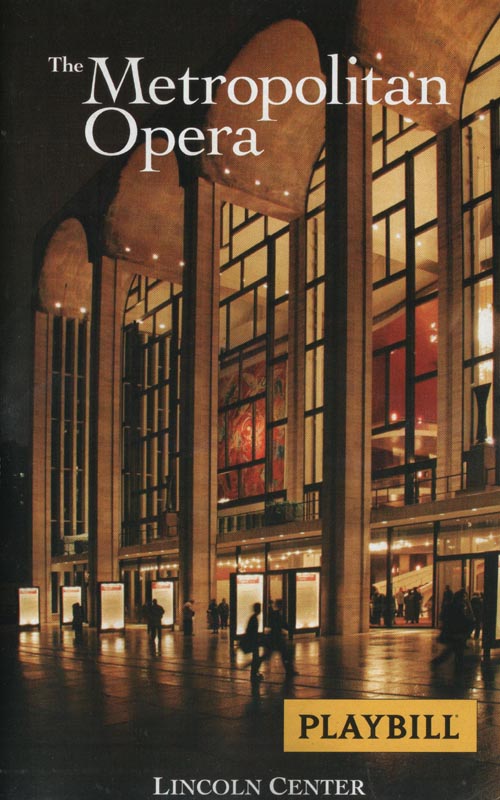 Wozzeck Playbill, January 6, 2006, Metropolitan Opera House, Lincoln Center for the Performing Arts, Upper West Side, Manhattan