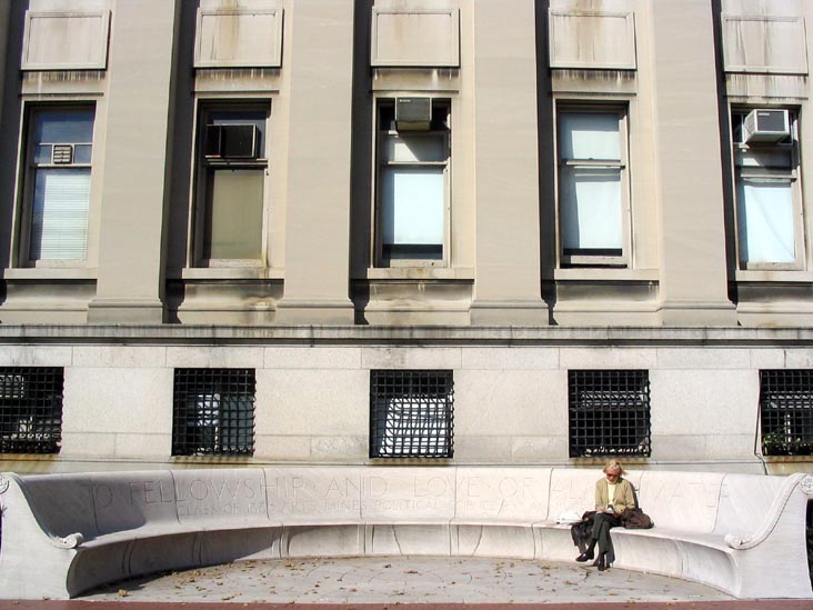 Bench Outside Low Library, Columbia University, Morningside Heights, Manhattan
