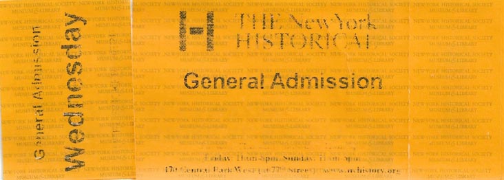 New-York Historical Society Ticket