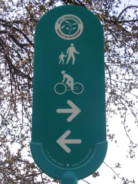 NYC Greenway Sign, Riverside Park, Upper West Side, Manhattan
