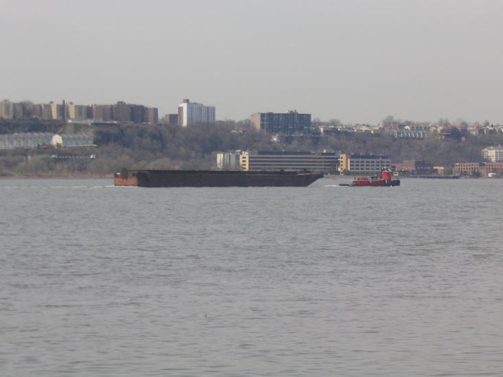 Barge on the Hudson River, Riverside Park, Upper West Side, Manhattan