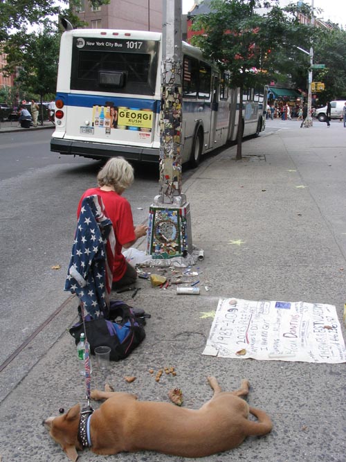 Jim Power, Mosaicist, Astor Place, Manhattan, July 30, 2004