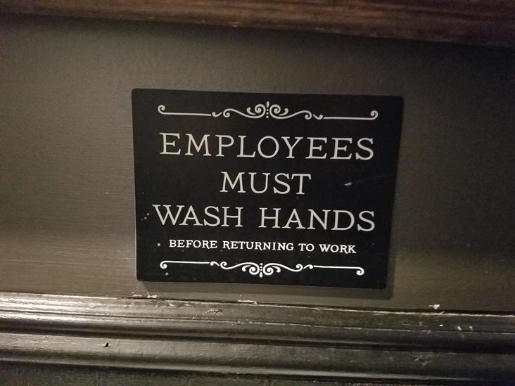Employees Must Wash Hands, Coney Island Baby, 169 Avenue A, East Village, Manhattan, July 18, 2019