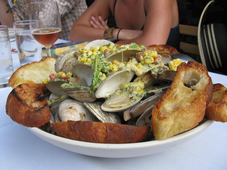 Grilled Cherrystone Clams, Outstanding in the Field Bill Telepan Dinner, La Plaza Cultural, 8th Street Between Avenues B and C, East Village, Manhattan, August 31, 2010