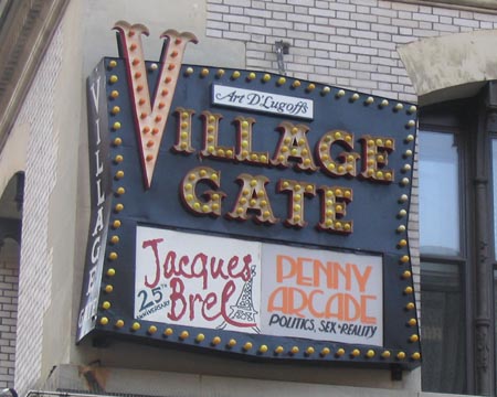 Village Gate, 158 Bleecker Street, Greenwich Village