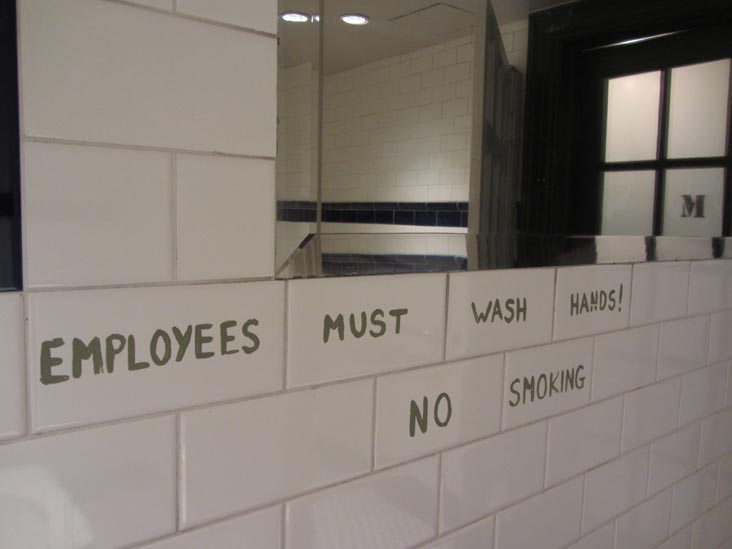 Employees Must Wash Hands, Jane Restaurant, 100 West Houston Street, Greenwich Village, Manhattan, May 25, 2012