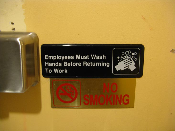Employees Must Wash Hands, The Dove Parlour, 228 Thompson Street, Greenwich Village, Manhattan, January 17, 2010